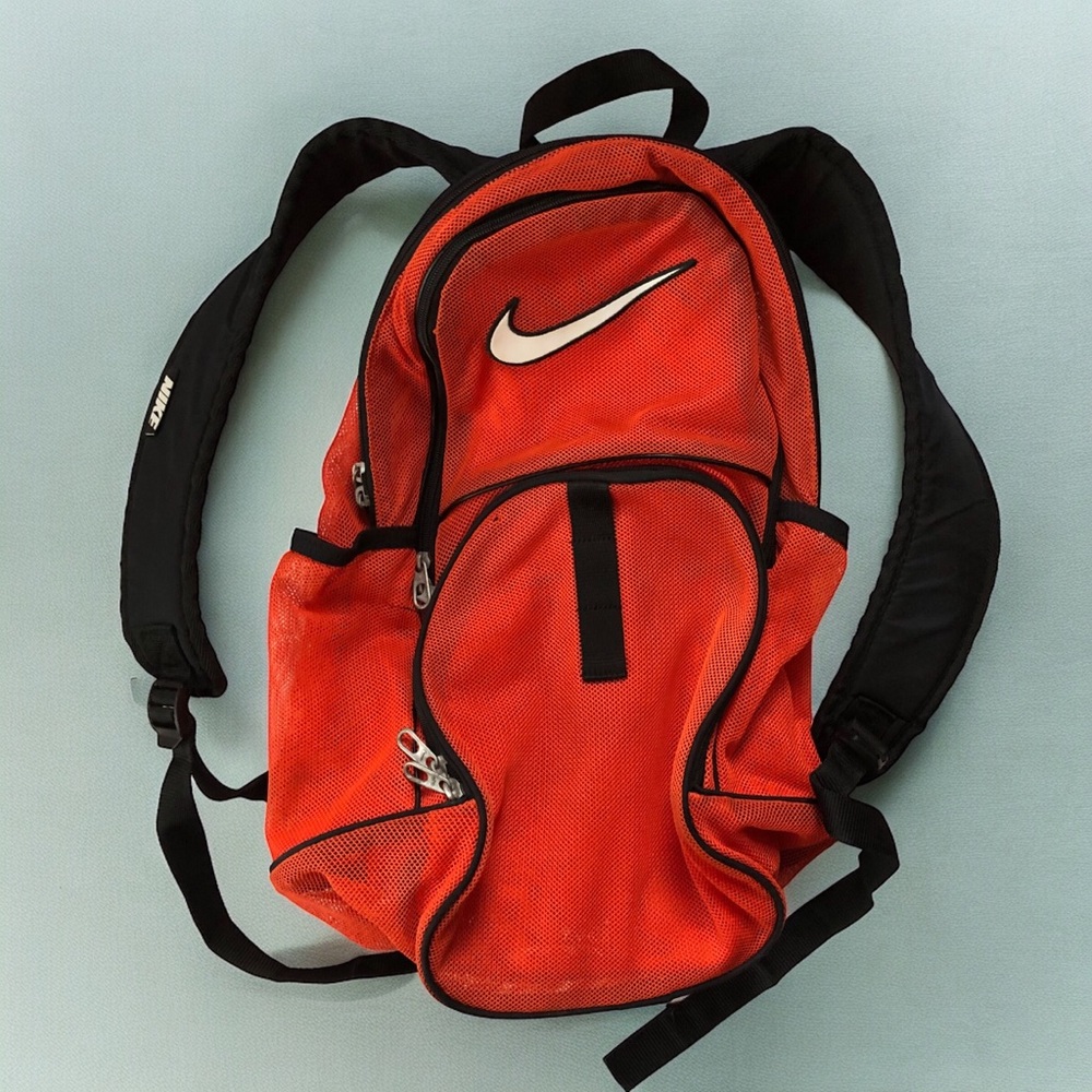 Nike Mesh Backpack - Orange - Center Swoosh, Old School